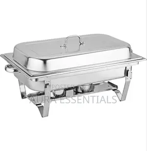 Triple 3 Compartment Chatting Dish Food Warmer- Silver