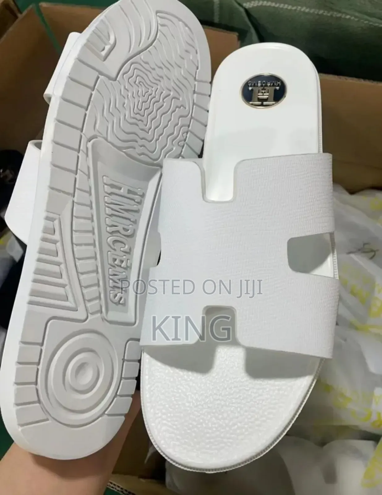 Cleon White Leather Sandals