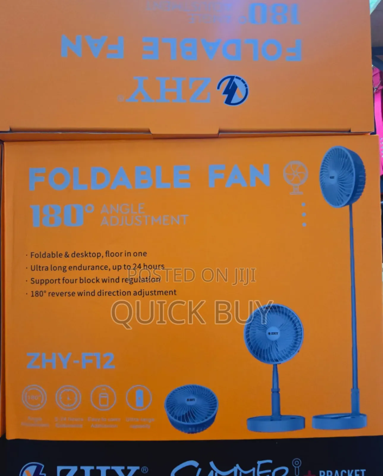 Classic New Model Portable Foldable Fan ZHY 180° Adjustable