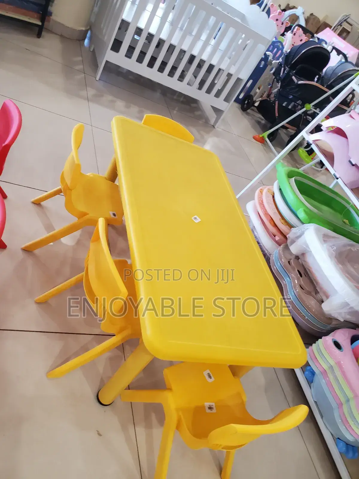 Yellow Kids Table Plastic