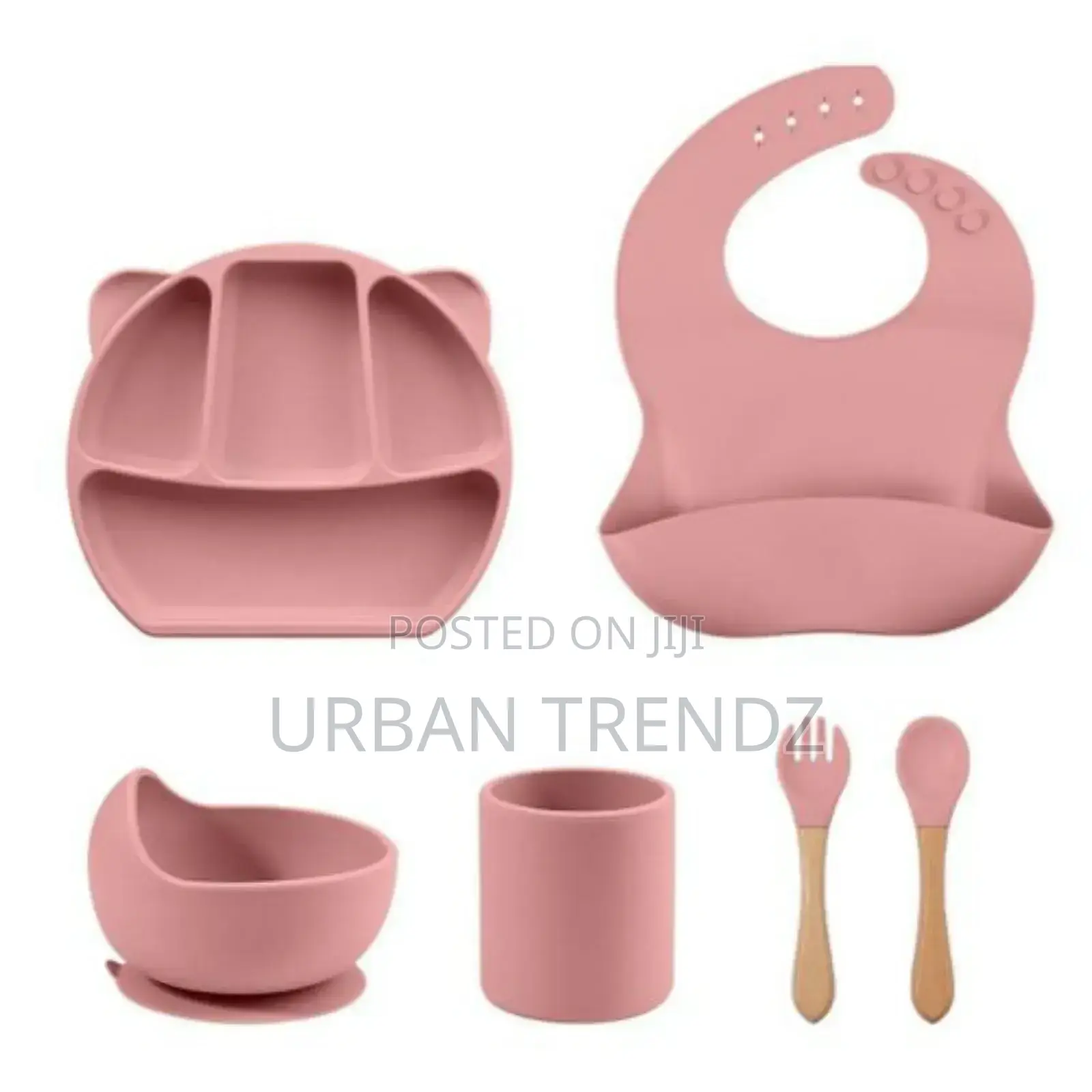 Baby Feeding Set,Silicone Divided Plate With Suction,