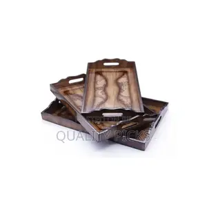 3 Piece of Wooden Serving Trays Platters