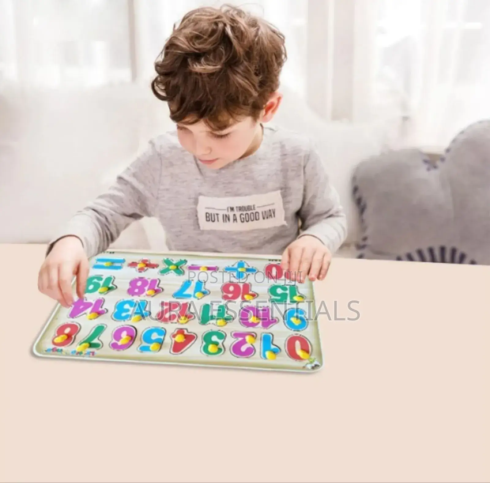 Wooden 123 Counting Numbers Learning Educational Puzzle