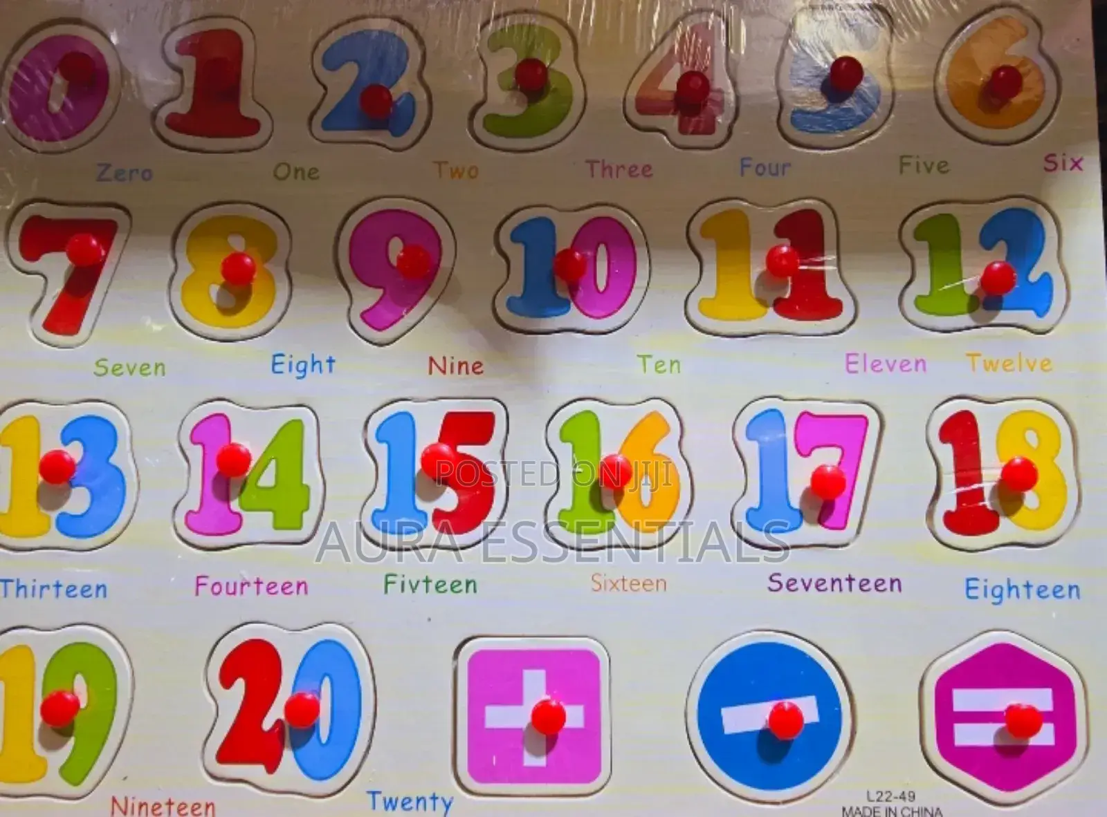 Wooden 123 Counting Numbers Learning Educational Puzzle