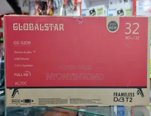 Global Star 32" Digital Frameless Tv Inbuilt Free to Air.