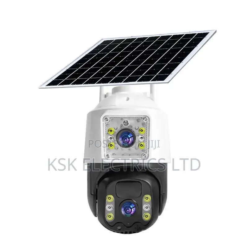 Outdoor 8MP 4g Solar Powered Camera Dual Lens Battery WIFI /