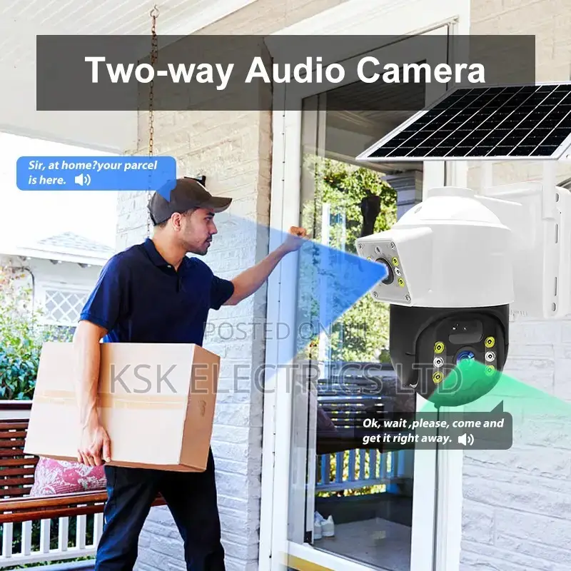 Outdoor 8MP 4g Solar Powered Camera Dual Lens Battery WIFI /