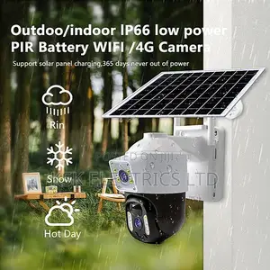 Outdoor 8MP 4g Solar Powered Camera Dual Lens Battery WIFI /