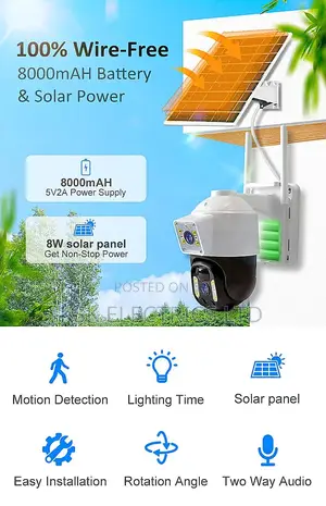 Outdoor 8MP 4g Solar Powered Camera Dual Lens Battery WIFI /