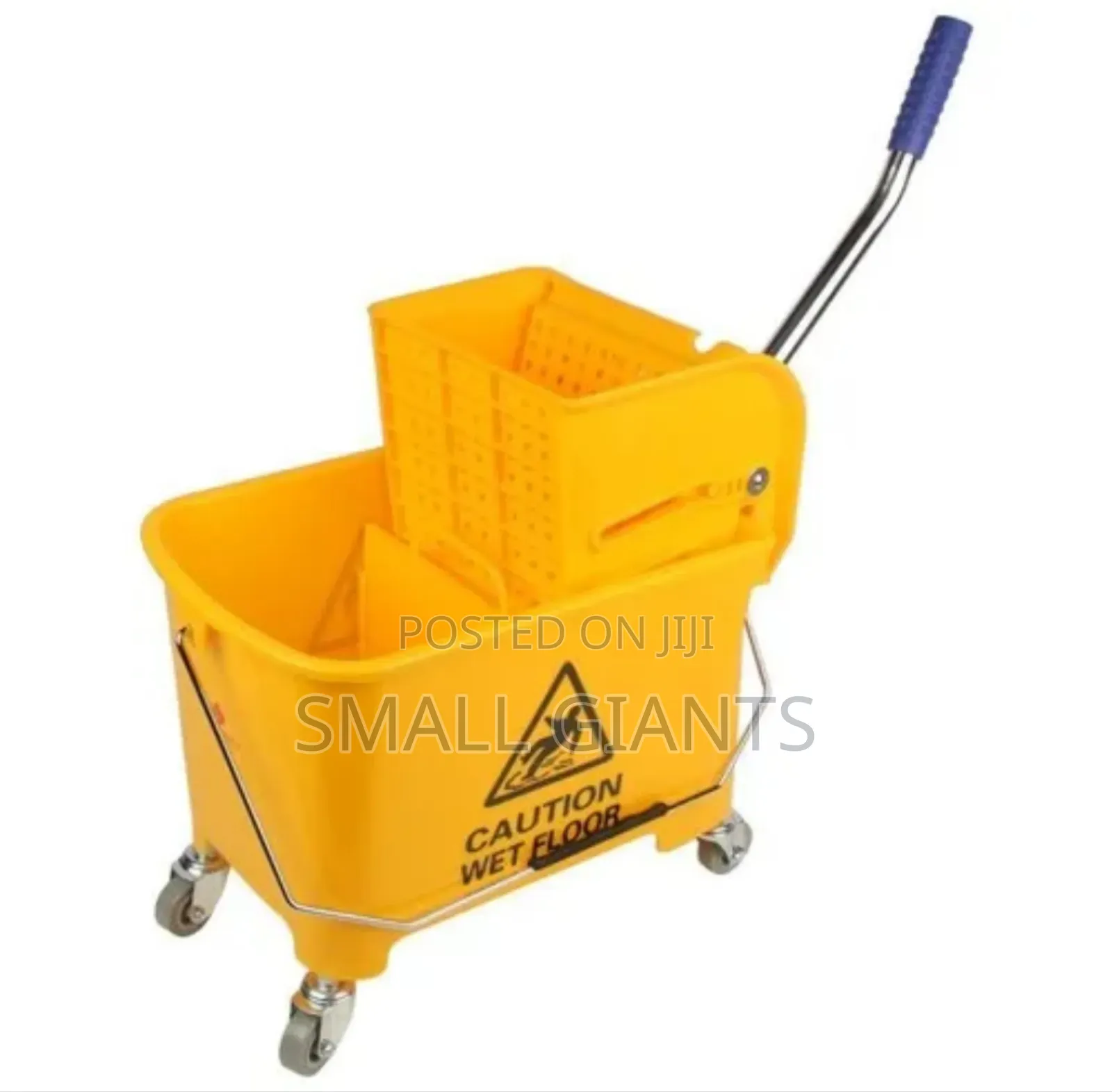 Plastic Yellow Single Bucket Wringer Trolley