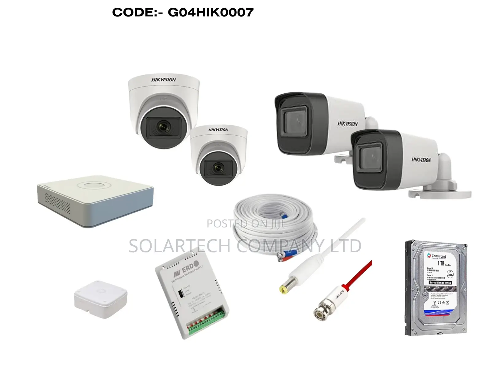 4 Channel CCTV Camera Kit/ Full Color Day and Night.