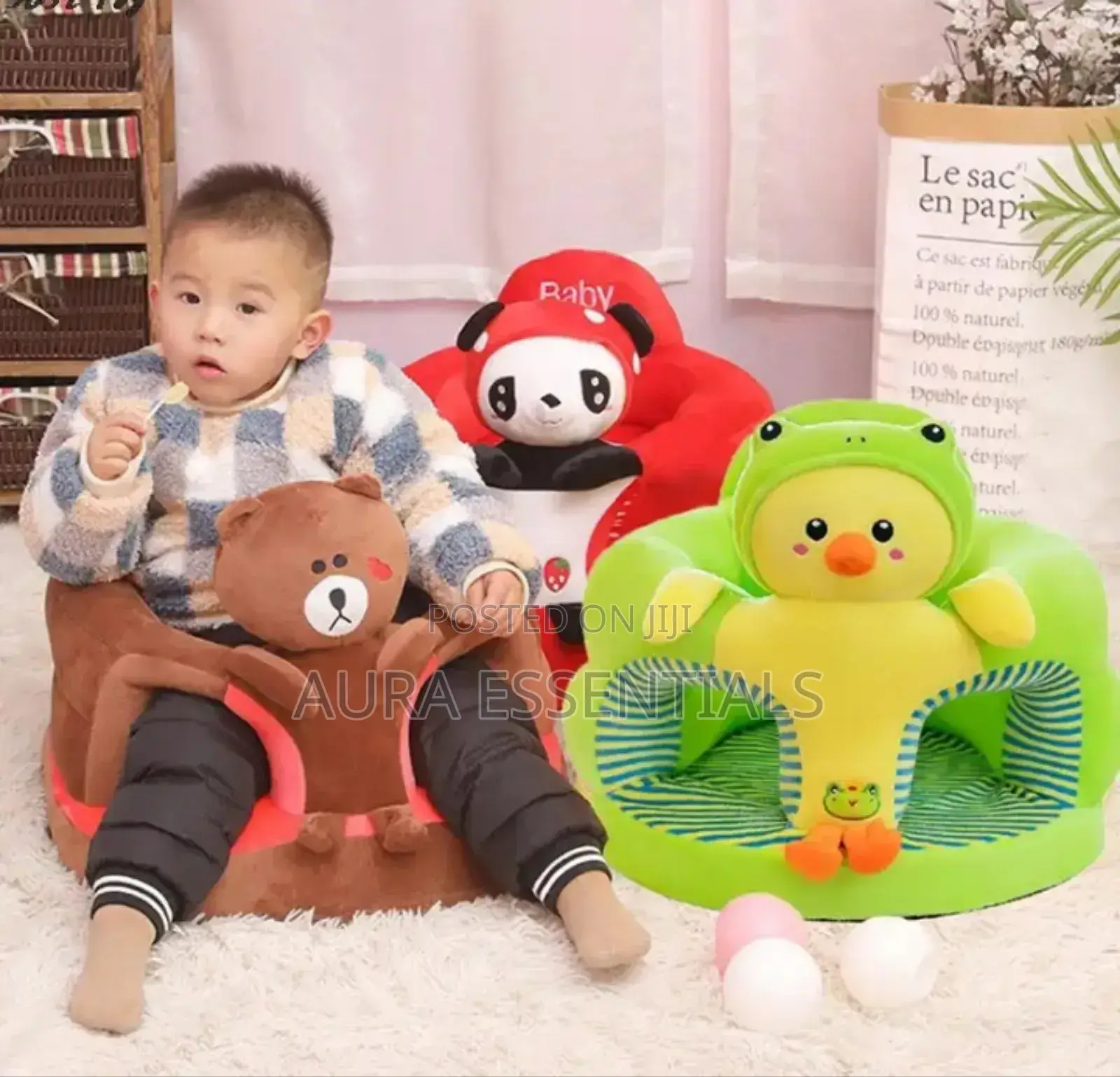 Baby Supportive Cute Plush Sofa Cover