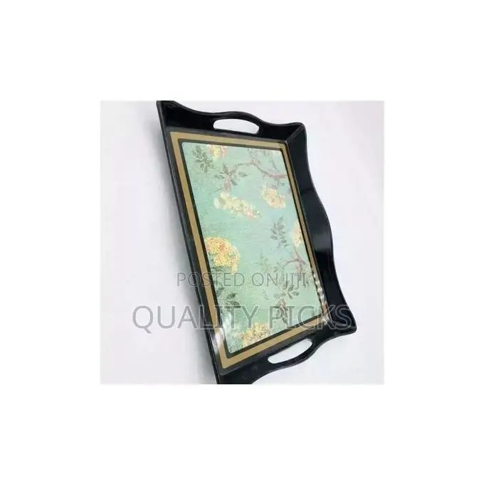 3 Pieces of Melamine Serving Trays Platters, Green.