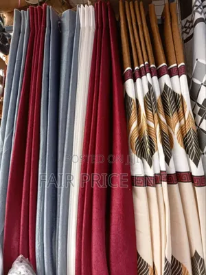 Plain Curtains With Curtain Rods Holes. 3 Metres.( Red)