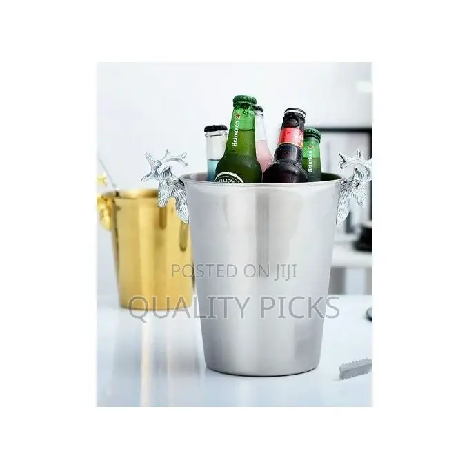 5L Champagne Wine Ice Bucket Stainless Steel With Handle