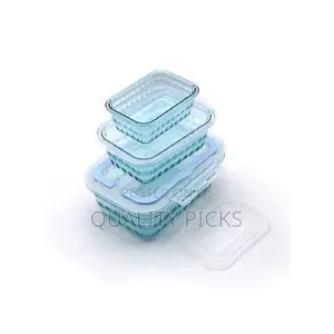 3 Piece Melamine Food Storage Container Box-Blue.