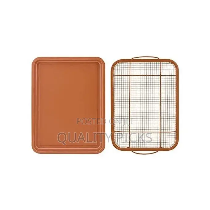 2-Pc Nonstick Oven Air Fryer Crisp Baking Pan/Tray Mesh