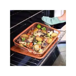 2-Pc Nonstick Oven Air Fryer Crisp Baking Pan/Tray Mesh