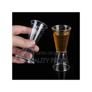 2 Pc 40cc Double Acrylic Jigger Cocktail Shot Glasses Cup