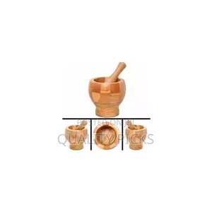 Grinding Wooden Mortar and Pestle