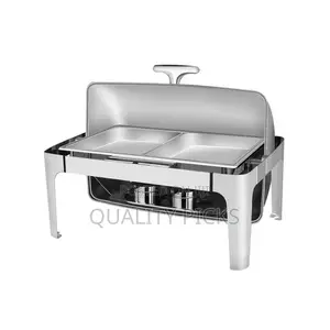 9L Double Rectangular Roll Top Chafing Dish Food Warmers