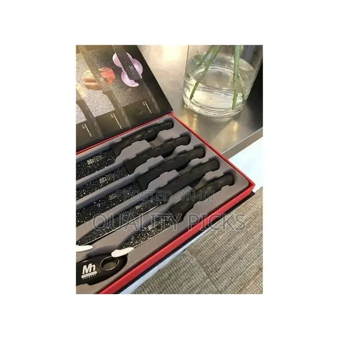 Loewe 6 Pieces of Kitchen Non-Stick Coating Knife Set -Black