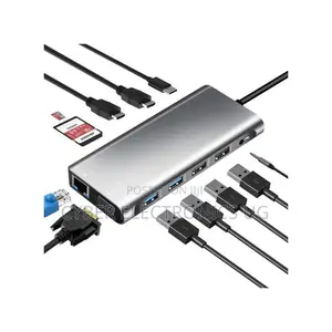 12in1 Type C Hub Adapter Hdmi, Vga, Rj45 Multiport