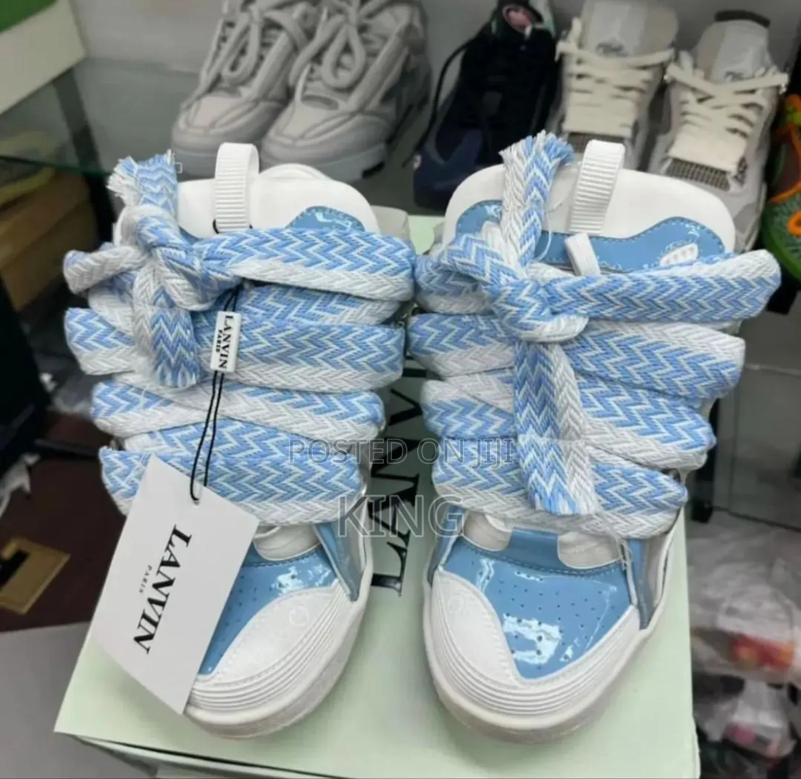 Lanvin Curb Sneaker White Light Blue Premium Sneakers