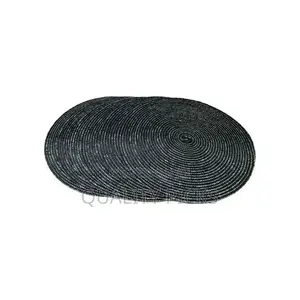 6 Pc Round Decorative Placemats Table Mats- Black White