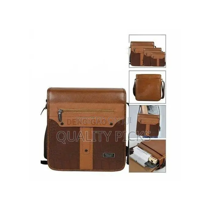Deng Gao 3 Piece Business Custom Shoulder Sidebags- Brown