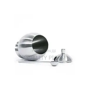 Egg Shaped Metallic Sugar Bowl Seasoning Pot With Spoon
