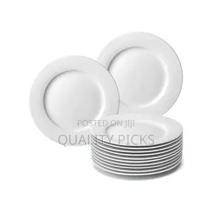 8 Inch 12-Piece Porcelain Salad, Dessert Dinner Plates