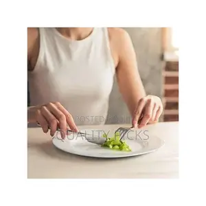 8 Inch 12-Piece Porcelain Salad, Dessert Dinner Plates