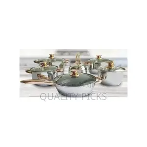 12 Piece Heavy Stainless Steel Saucepans/Cookware - Silver