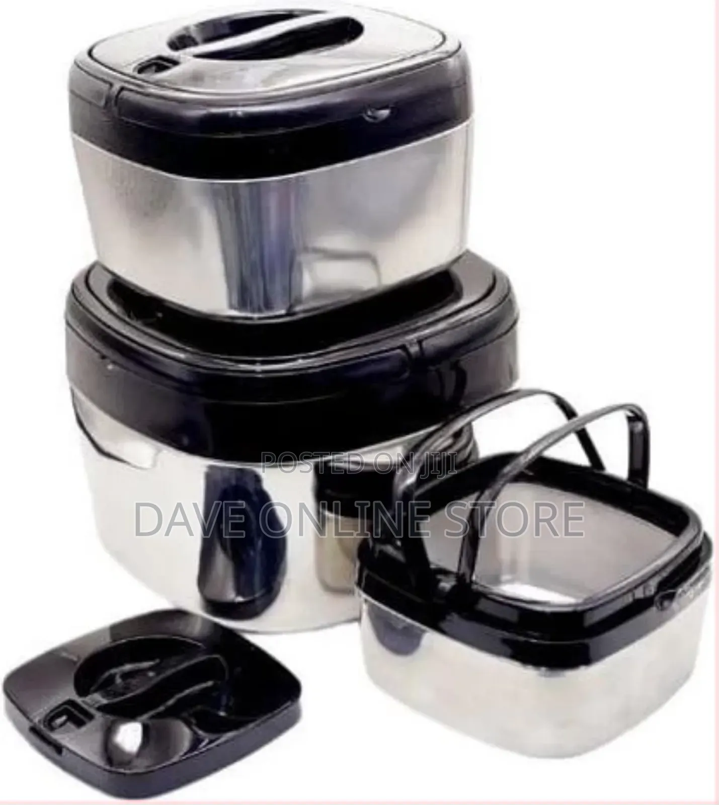 3-Piece Stainless Steel Hot Pot Insulated Food Warmer