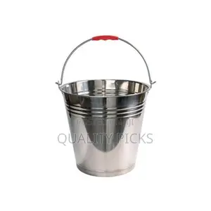 10L Stainless Steel Water Milk Bucket Dairy Pail, Silver.