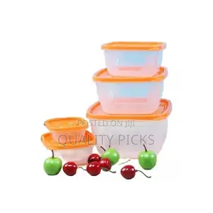 5 Pc Square Airtight Food Storage Containers Tins
