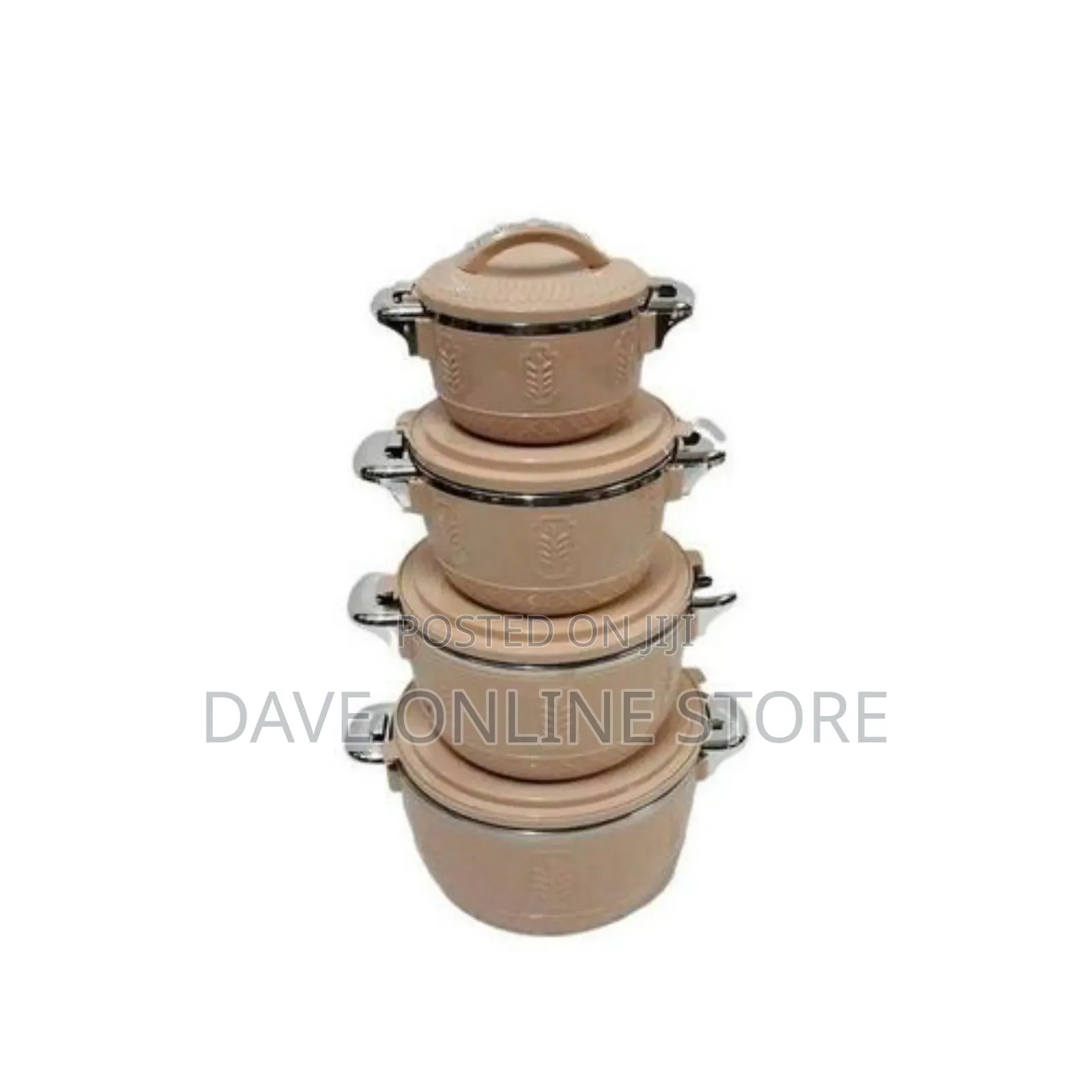 4pcs Self Food Warmer Casseroles, Serving Dishes - Brown