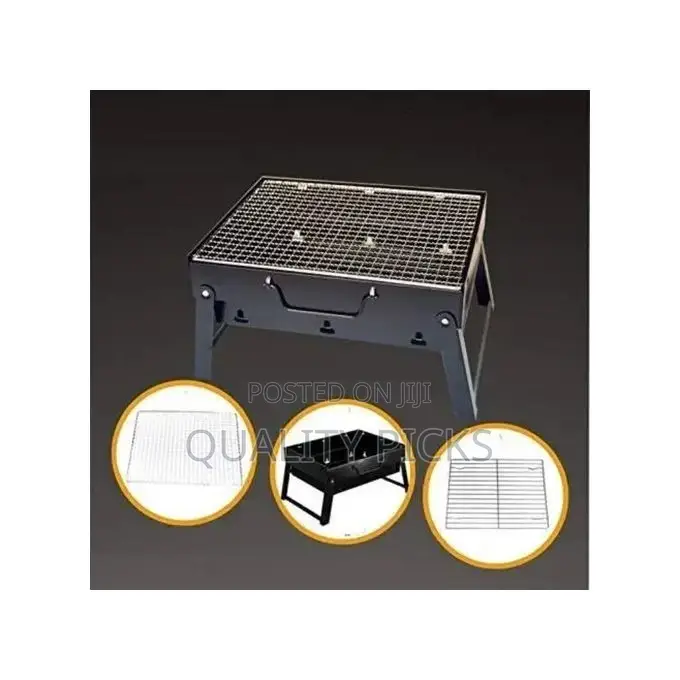 BBQ Portable Foldable Charcoal Barbecue Grill - Black