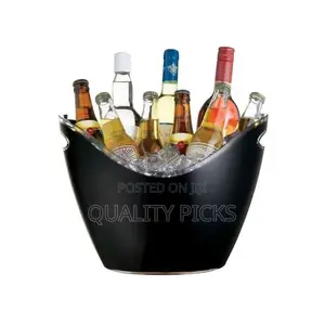 Co-Rect Acrylic 8 Bottle Beer Ice Bucket, 8l- Black.