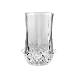 6 Pieces of Diamond Design Juice Glasses - Colorless