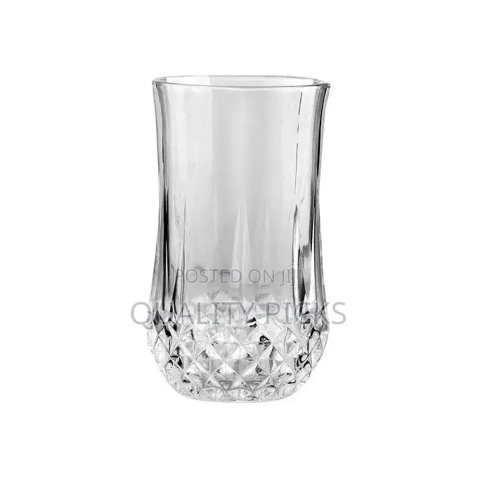 6 Pieces of Diamond Design Juice Glasses - Colorless