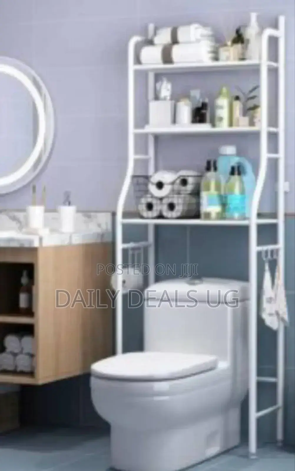 White Metallic Toilet Rack
