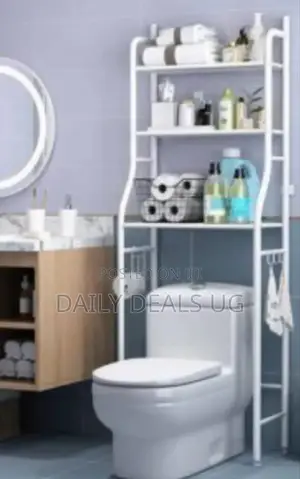 White Metallic Toilet Rack