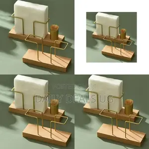 Brown Wooden Tissue Holder