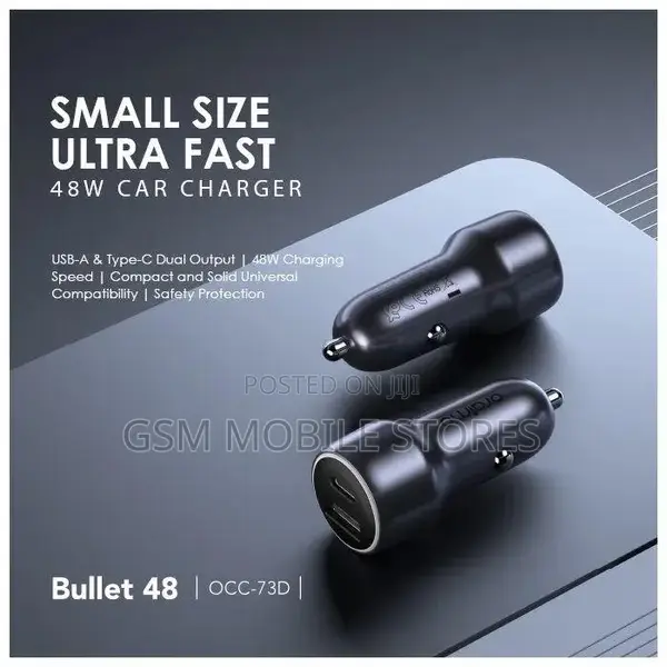 Oraimo Bullet 48watts Fast Charging Car Phone Charger