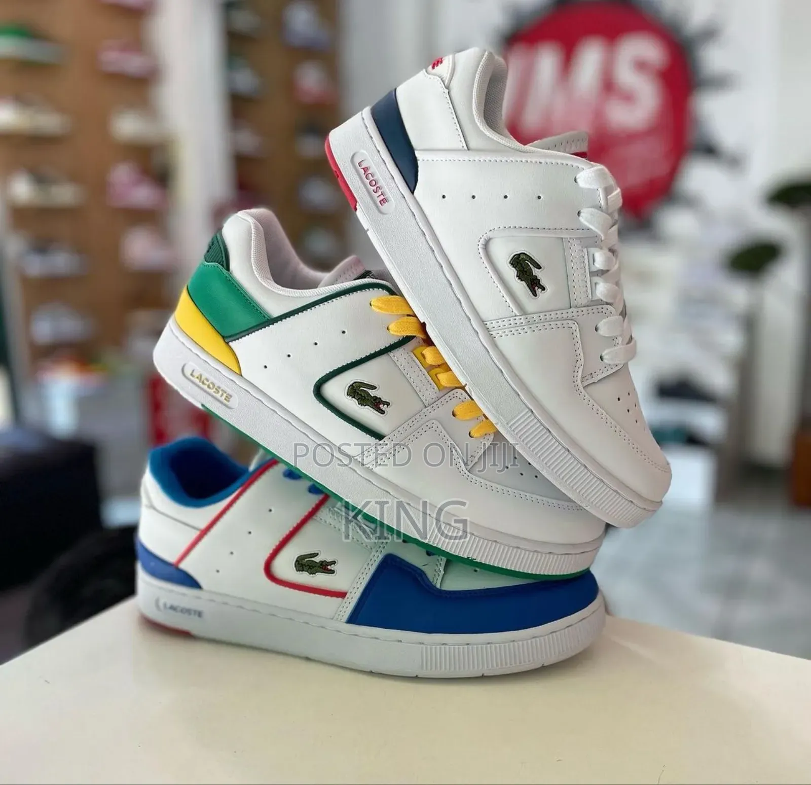 Lacoste COURT CAGE-40 Leather and Suede White Sneakers