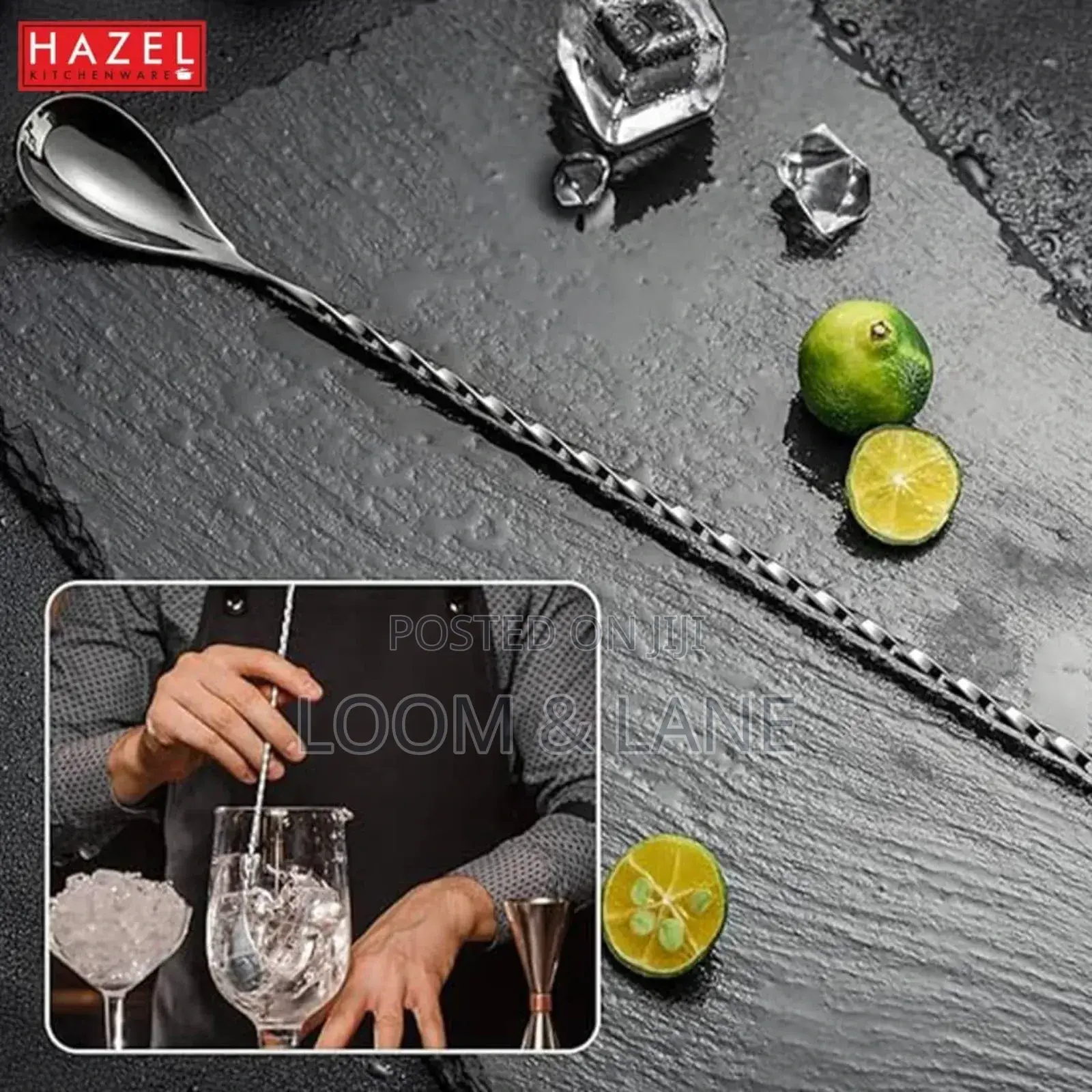 Stainless Steel Teardrop Twisted Bar Spoon