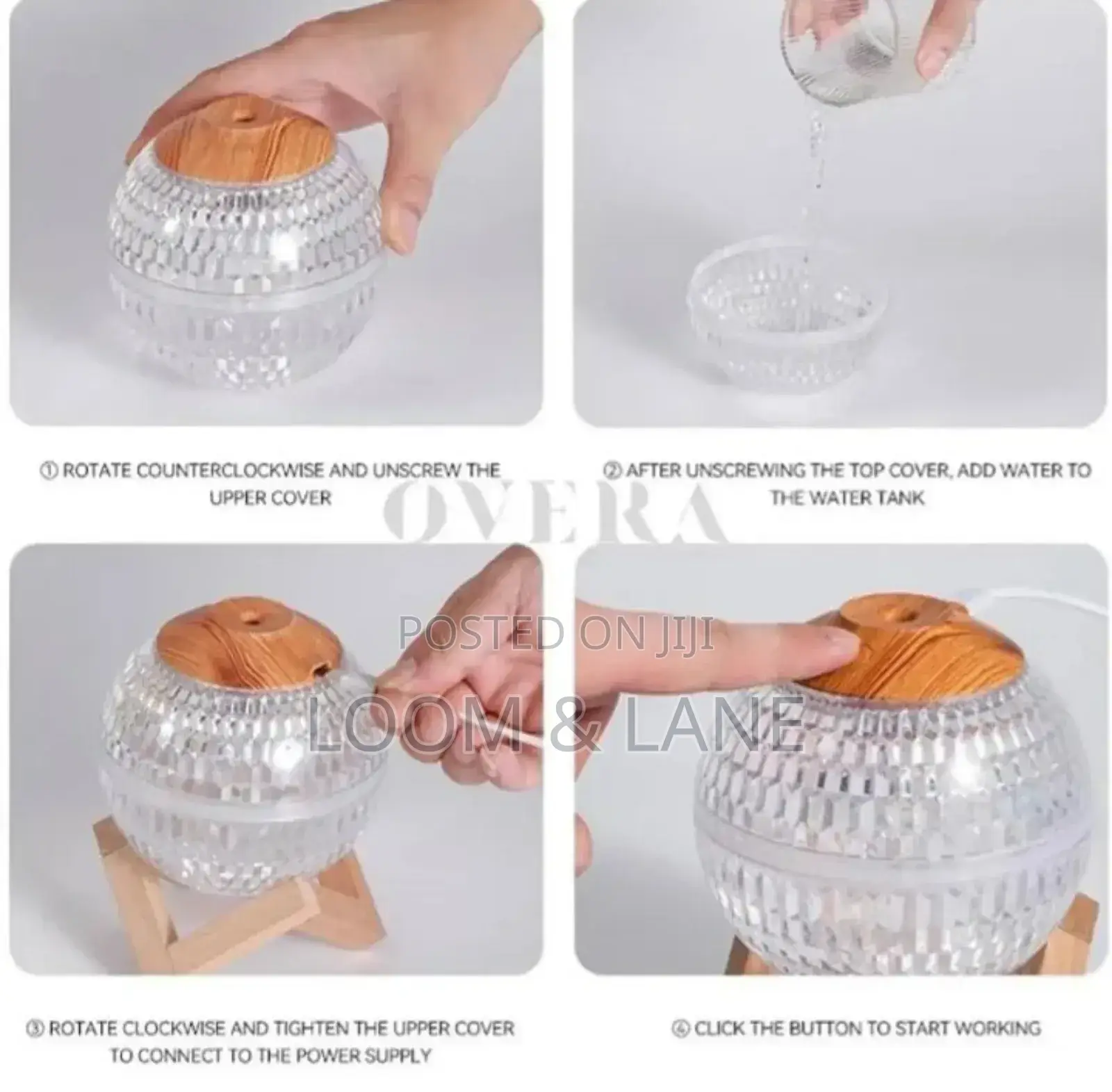 Crystal-Wood Ball Mini Air Humidifier