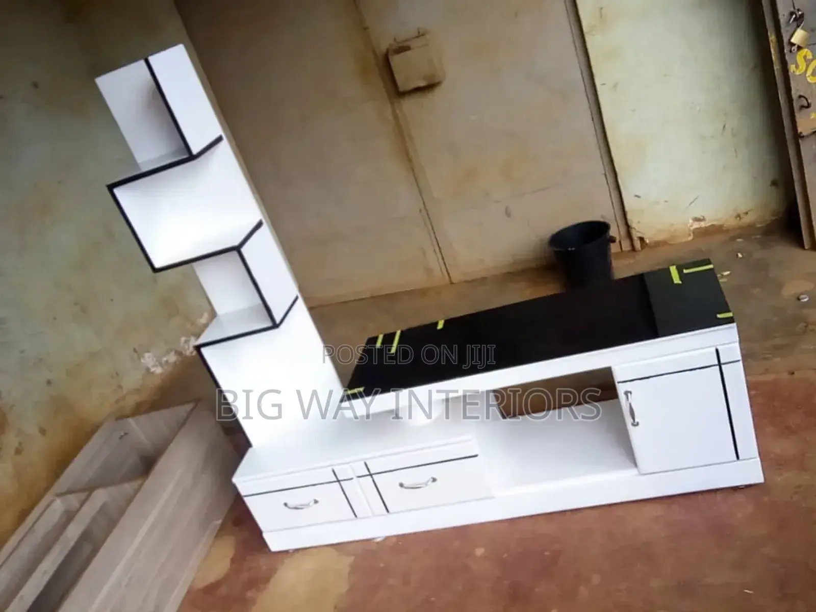 White and Black Tv Stand I1